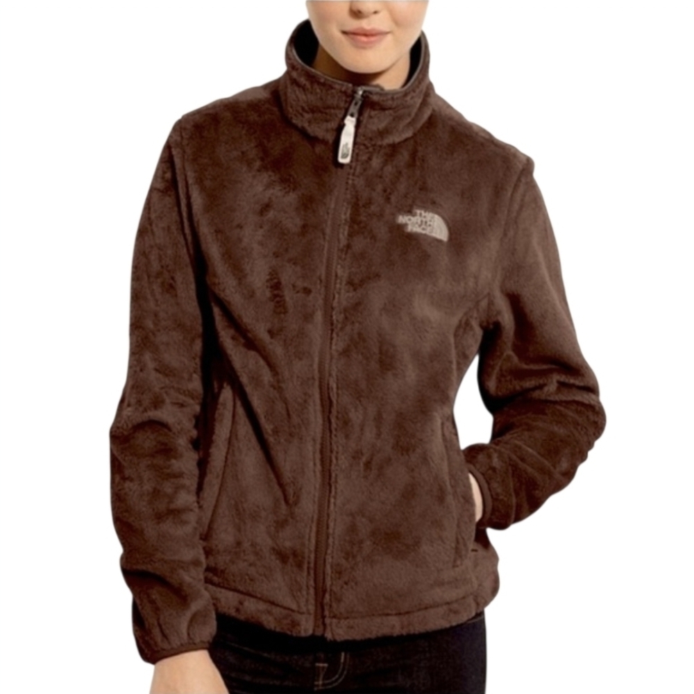 North Face Full Zip Dark Brown Fleece Jacket Women's Medium